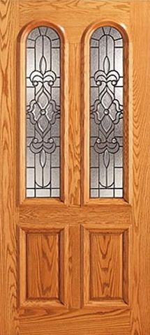 WDMA 42x80 Door (3ft6in by 6ft8in) Exterior Mahogany Twin Lite Arch Lite Entry Single Door Insulated Glass 1