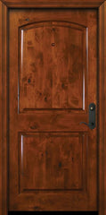 WDMA 42x80 Door (3ft6in by 6ft8in) Exterior Knotty Alder 42in x 80in Arch 2 Panel Estancia Alder Door 2