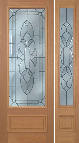 WDMA 42x96 Door (3ft6in by 8ft) Exterior Mahogany Livingston Single Door/1side w/ BO Glass - 8ft Tall 1