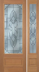 WDMA 42x96 Door (3ft6in by 8ft) Exterior Mahogany Livingston Single Door/1side w/ BO Glass - 8ft Tall 1