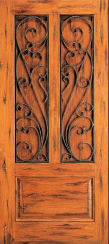 WDMA 42x96 Door (3ft6in by 8ft) Exterior Knotty Alder Single Door 3-Panel Southwest Home 1