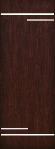 WDMA 42x96 Door (3ft6in by 8ft) Exterior Cherry 96in Contemporary Stainless Steel Bars Single Fiberglass Entry Door FC874SS 1