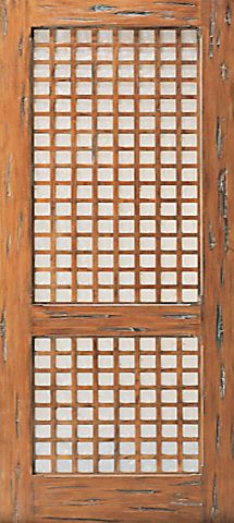 WDMA 42x96 Door (3ft6in by 8ft) Exterior Mahogany Capis Single Door with Lattice Style Solid Wooden 1
