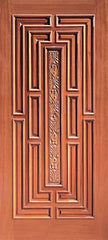 WDMA 42x96 Door (3ft6in by 8ft) Exterior Mahogany Single Door Center Hand Carved Panel in  1