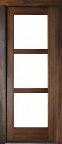 WDMA 42x96 Door (3ft6in by 8ft) Exterior Swing Mahogany Milan 3 Lite Single Door 1