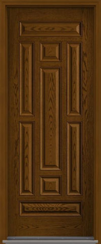 WDMA 42x96 Door (3ft6in by 8ft) Exterior Oak 9 Panel 8ft 9 Panel Fiberglass Single Door HVHZ Impact 1