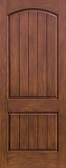 WDMA 42x96 Door (3ft6in by 8ft) Exterior Rustic Fiberglass Impact Door 8ft 2 Panel Plank Soft Arch 1