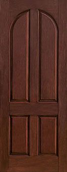 WDMA 42x96 Door (3ft6in by 8ft) Exterior Rustic Fiberglass Impact Door 8ft 4 Panel Round Top 1