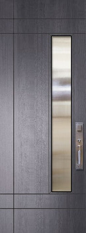 WDMA 42x96 Door (3ft6in by 8ft) Exterior Mahogany 42in x 96in Santa Barbara Contemporary Door w/Textured Glass 1