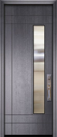 WDMA 42x96 Door (3ft6in by 8ft) Exterior Mahogany 42in x 96in Santa Barbara Contemporary Door w/Textured Glass 2