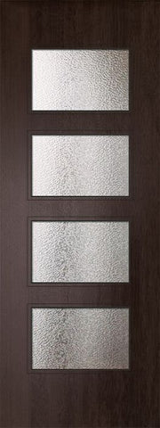 WDMA 42x96 Door (3ft6in by 8ft) Exterior Mahogany 42in x 96in Santa Monica Contemporary Door w/Textured Glass 1