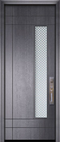 WDMA 42x96 Door (3ft6in by 8ft) Exterior Mahogany 42in x 96in Santa Barbara Contemporary Door w/Metal Grid 2