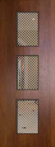 WDMA 42x96 Door (3ft6in by 8ft) Exterior Mahogany 42in x 96in Newport Contemporary Door w/Metal Grid 1