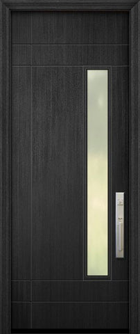 WDMA 42x96 Door (3ft6in by 8ft) Exterior Mahogany 42in x 96in Santa Barbara Solid Contemporary Door w/Textured Glass 1