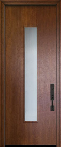 WDMA 42x96 Door (3ft6in by 8ft) Exterior Mahogany 42in x 96in Malibu Solid Contemporary Door w/Textured Glass 1