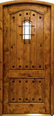 WDMA 42x96 Door (3ft6in by 8ft) Exterior Swing Knotty Alder Kenmure Single Door/Arch Top w Speakeasy 2-1/4 Thick 1