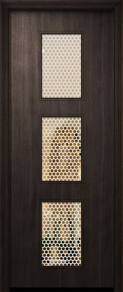 WDMA 42x96 Door (3ft6in by 8ft) Exterior Mahogany 42in x 96in Newport Solid Contemporary Door w/Metal Grid 1