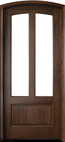 WDMA 42x96 Door (3ft6in by 8ft) French Swing Mahogany Trinity 2 Lite Single Door/Arch Top 2-1/4 Thick 1