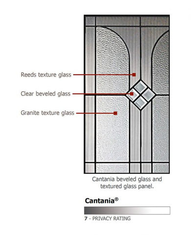 WDMA 42x96 Door (3ft6in by 8ft) Exterior 42in x 96in ThermaPlus Steel Cantania 1 Panel 3/4 Lite Door 3