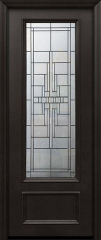 WDMA 42x96 Door (3ft6in by 8ft) Exterior 42in x 96in ThermaPlus Steel Remington 1 Panel 3/4 Lite Door 1