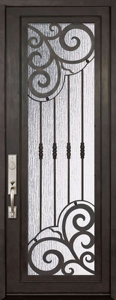 WDMA 42x96 Door (3ft6in by 8ft) Exterior 42in x 96in Barcelona Full Lite Single Wrought Iron Entry Door 1