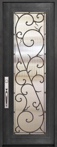 WDMA 42x96 Door (3ft6in by 8ft) Exterior 42in x 96in Bellagio Full Lite Single Wrought Iron Entry Door 1