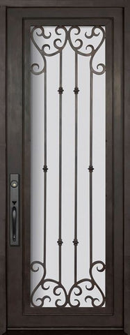 WDMA 42x96 Door (3ft6in by 8ft) Exterior 42in x 96in Valencia Full Lite Single Wrought Iron Entry Door 1