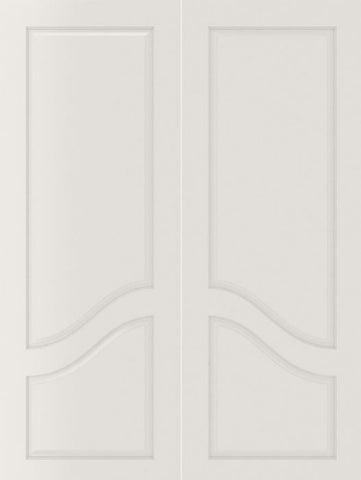WDMA 44x80 Door (3ft8in by 6ft8in) Interior Swing Smooth 2080 MDF Pair 2 Panel Arch Panel Double Door 1