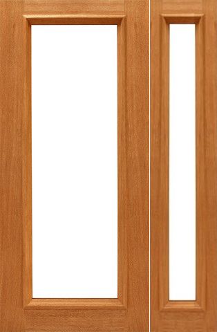 WDMA 44x80 Door (3ft8in by 6ft8in) Patio Mahogany 1-lite-R/M French Brazilian IG Glass Sidelight Door 1