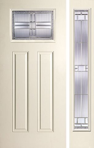 WDMA 44x80 Door (3ft8in by 6ft8in) Exterior Smooth SaratogaTM Craftsman Lite 2 Panel Star Door 1 Side 1