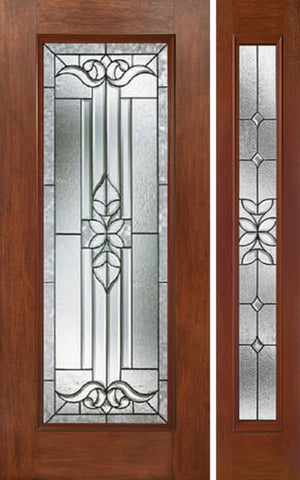 WDMA 44x80 Door (3ft8in by 6ft8in) Exterior Mahogany Full Lite Single Entry Door Sidelight CD Glass 1