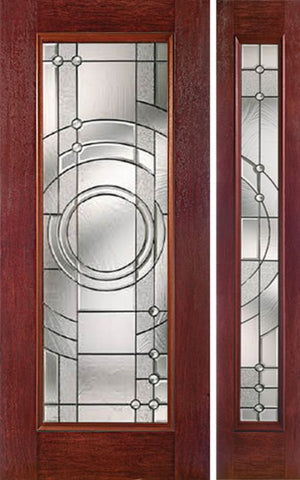 WDMA 44x80 Door (3ft8in by 6ft8in) Exterior Cherry Full Lite Single Entry Door Sidelight EN Glass 1