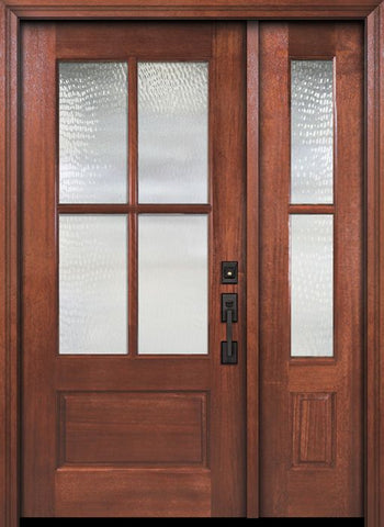 WDMA 44x80 Door (3ft8in by 6ft8in) Exterior Mahogany 80in 2/3 Lite 4 Lite SDL DoorCraft Door /1side 1