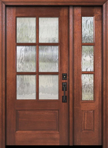 WDMA 44x80 Door (3ft8in by 6ft8in) Exterior Mahogany 80in 2/3 Lite 6 Lite SDL DoorCraft Door /1side 1