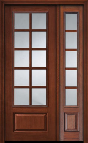 WDMA 44x96 Door (3ft8in by 8ft) Patio Cherry 96in 3/4 Lite 1 Panel 10 Lite SDL Door /1side 1