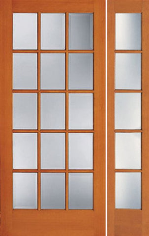 WDMA 46x80 Door (3ft10in by 6ft8in) Patio Fir 1515 15-Lite Exterior Door Sidelight 1
