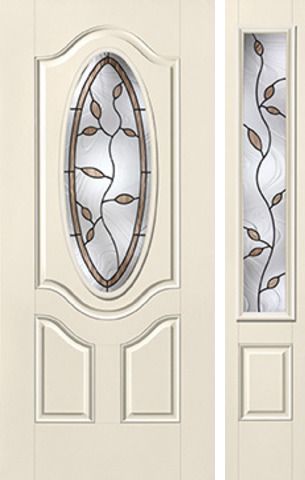 WDMA 46x80 Door (3ft10in by 6ft8in) Exterior Smooth Avonlea 3/4 Deluxe Oval Lite 2 Panel Star Door 1 Side 1