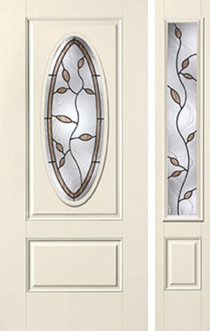 WDMA 46x80 Door (3ft10in by 6ft8in) Exterior Smooth Avonlea 3/4 Captured Oval Lite 1 Panel Star Door 1 Side 1