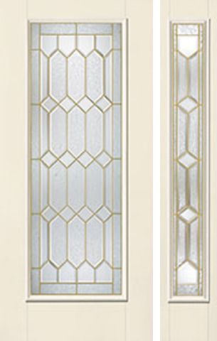 WDMA 46x80 Door (3ft10in by 6ft8in) Exterior Smooth CrystallineTM Full Lite W/ Stile Lines Star Door 1 Side 1