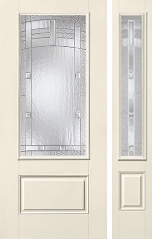 WDMA 46x80 Door (3ft10in by 6ft8in) Exterior Smooth MaplePark 3/4 Lite 1 Panel Star Door 1 Side 1