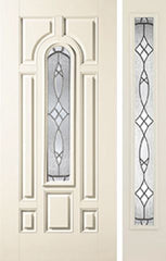 WDMA 46x80 Door (3ft10in by 6ft8in) Exterior Smooth Blackstone Center Arch Lite 7 Panel Star Door 1 Side 5 Lite 1