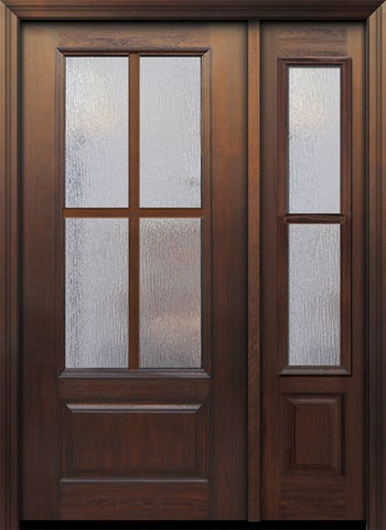 WDMA 46x80 Door (3ft10in by 6ft8in) Exterior Cherry IMPACT | 80in 3/4 Lite 1 Panel 4 Lite SDL Door /1side 1