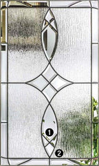 WDMA 46x80 Door (3ft10in by 6ft8in) Exterior Oak Blackstone Half Lite 2 Panel Fiberglass Door 1 Side 2