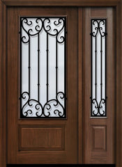 WDMA 46x80 Door (3ft10in by 6ft8in) Exterior Cherry 80in 1 Panel 3/4 Lite Valencia Door /1side 1
