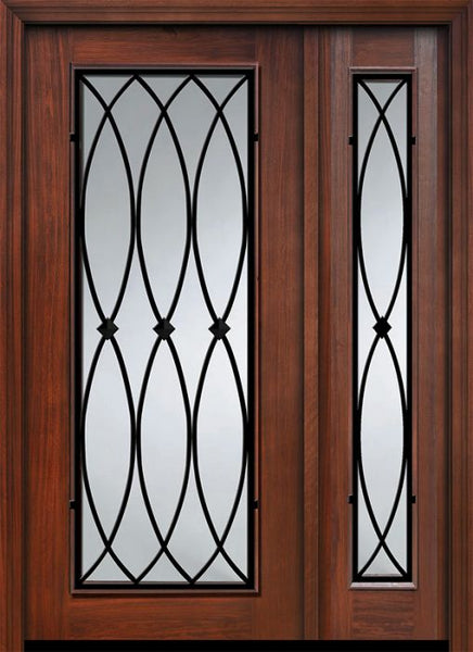 WDMA 46x80 Door (3ft10in by 6ft8in) Exterior Cherry 80in Full Lite La Salle Door /1side 1