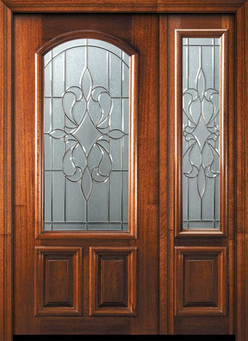 WDMA 46x80 Door (3ft10in by 6ft8in) Exterior Mahogany 80in New Orleans Arch Lite Door /1side 1