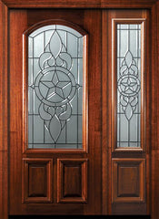 WDMA 46x80 Door (3ft10in by 6ft8in) Exterior Mahogany 80in Brazos Arch Lite Door /1side 1