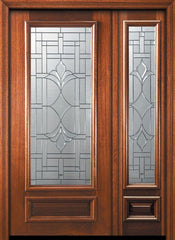 WDMA 46x80 Door (3ft10in by 6ft8in) Exterior Mahogany 80in 3/4 Lite Marsala Door /1side 1