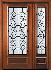WDMA 46x80 Door (3ft10in by 6ft8in) Exterior Mahogany 80in 3/4 Lite St. Charles Door /1side 1