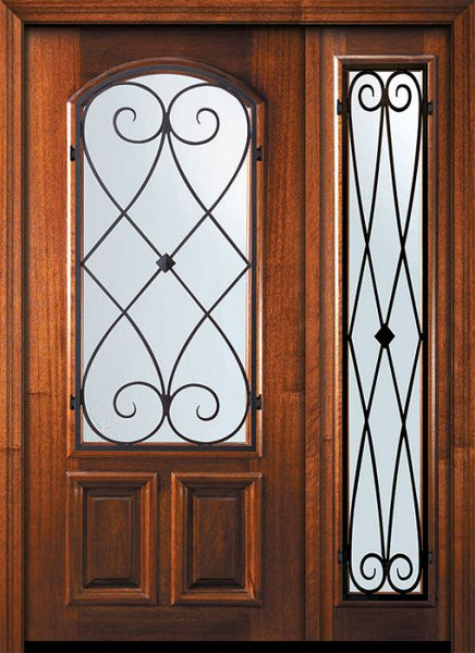 WDMA 46x80 Door (3ft10in by 6ft8in) Exterior Mahogany 80in Arch Lite Charleston Door /1side 1